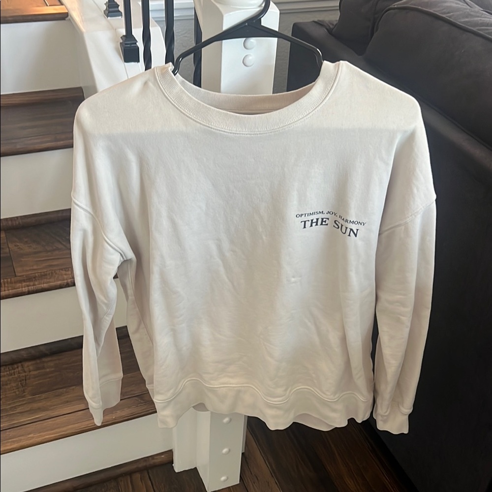 J. Crew White Graphic Sweatshirt